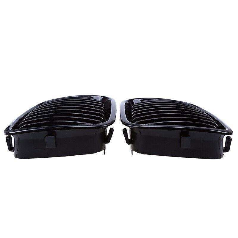 2Pcx Gloss Black Grille Kidney Grill fit for BMW E46 3 Series 4 Door 1998-2001