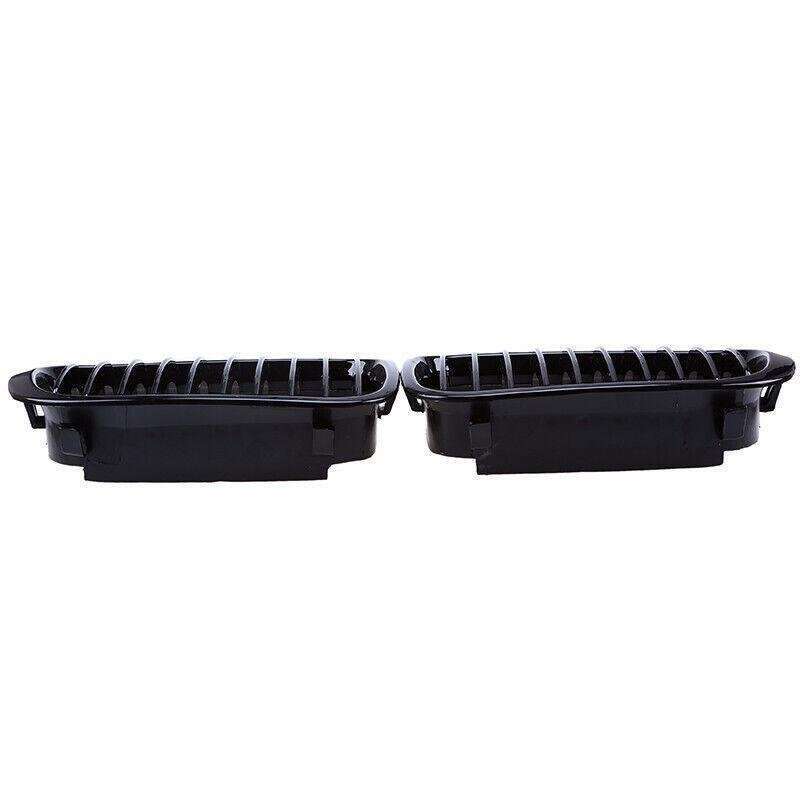 2Pcx Gloss Black Grille Kidney Grill fit for BMW E46 3 Series 4 Door 1998-2001