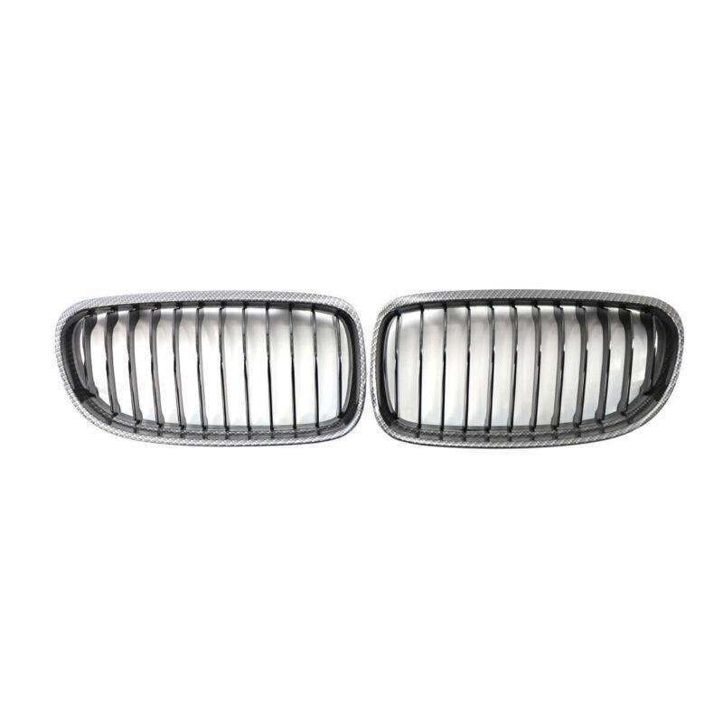 2X/Set Car Front Grille Carbon Fiber fit for BMW 3Series E90 09-11 10 Mesh Grill
