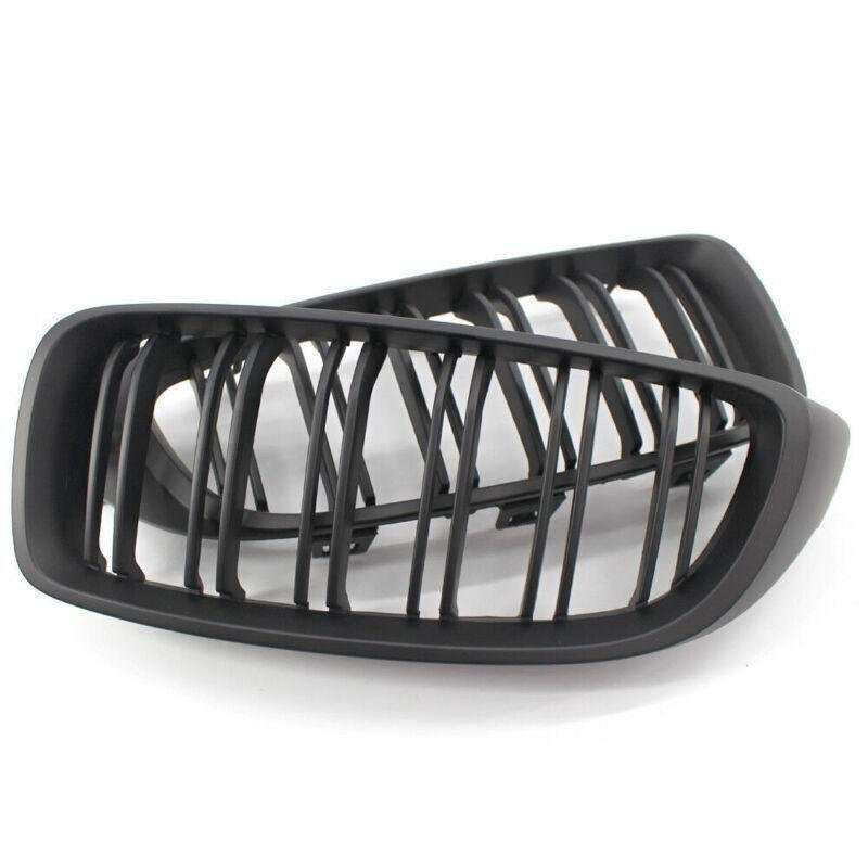 2X/Set Grille Matte Black Dual Slat Grill for BMW 4 Series F32 F33 F36 F82 Coupe