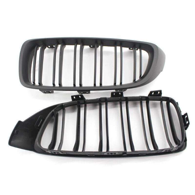 2X/Set Grille Matte Black Dual Slat Grill for BMW 4 Series F32 F33 F36 F82 Coupe