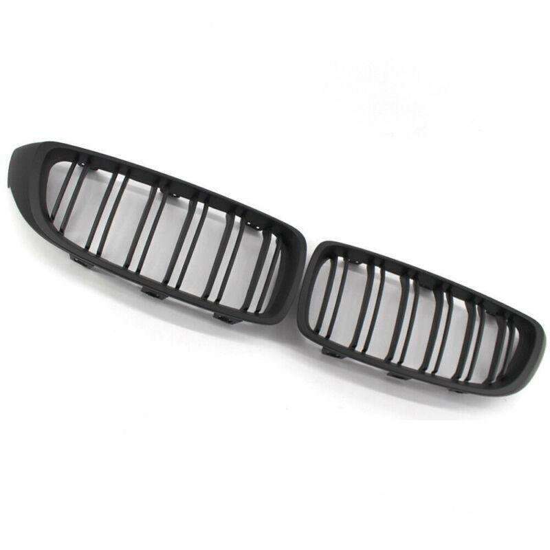 2X/Set Grille Matte Black Dual Slat Grill for BMW 4 Series F32 F33 F36 F82 Coupe