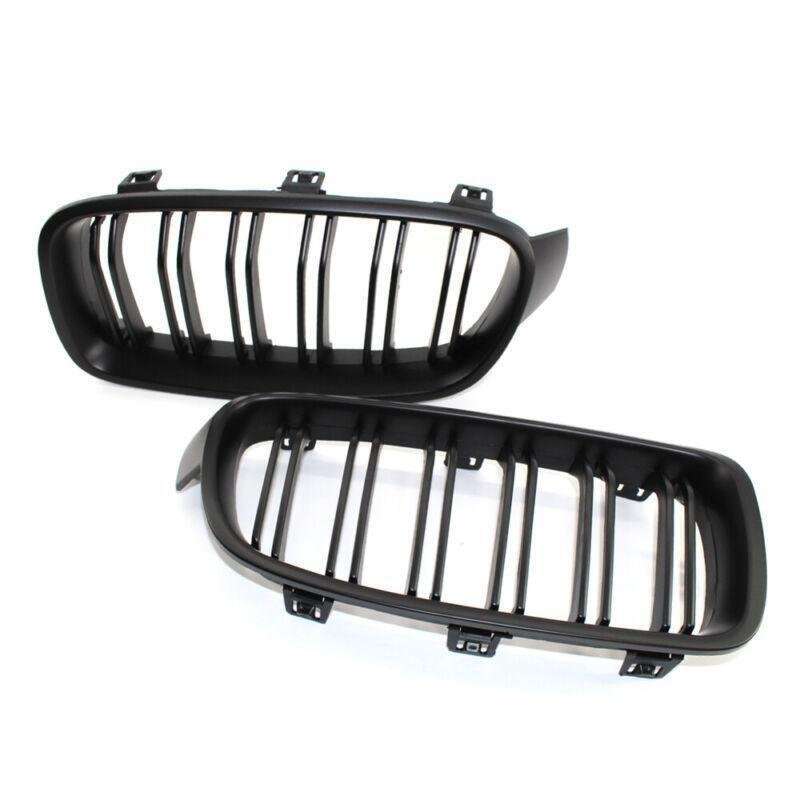 2X/Set Matte Black Grille Dual Line Fits for BMW 3 Series M3 F30 F35 2012 - 2016