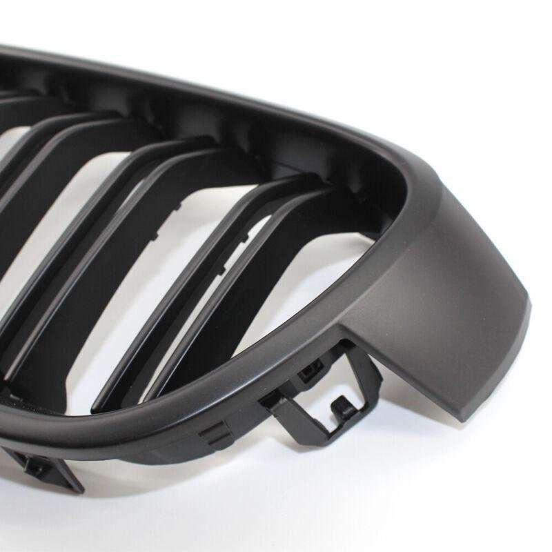 2X/Set Matte Black Grille Dual Line Fits for BMW 3 Series M3 F30 F35 2012 - 2016
