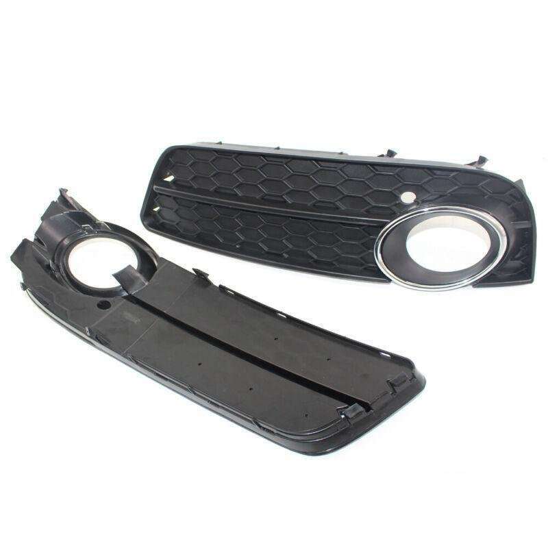 2X ABS Car Front L&amp;R Bumper Fog Light Lower Grille Cover for Audi A5 2008-2011