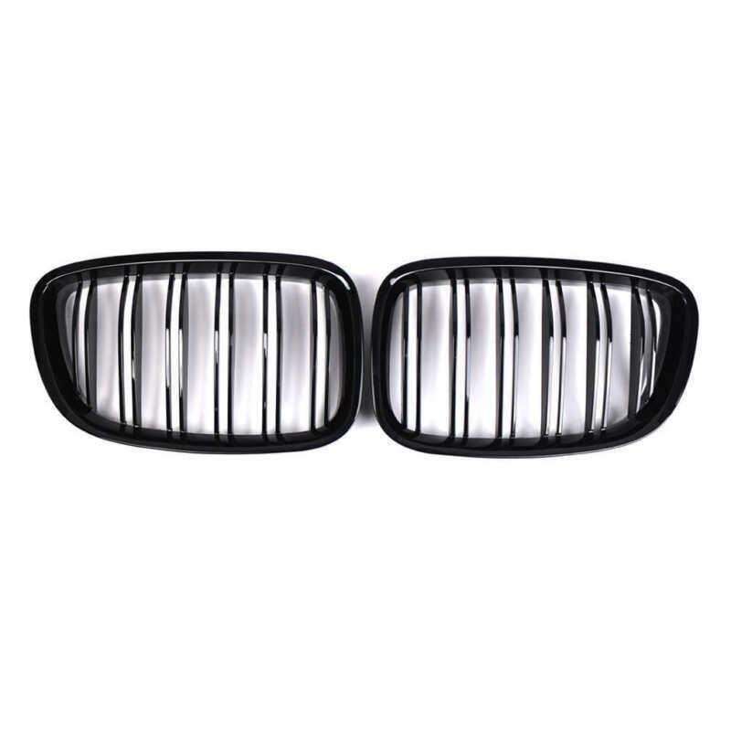 Gloss Black Front Kidney Grille Grill For BMW 5 Series GT F07 2009-2017 Pair