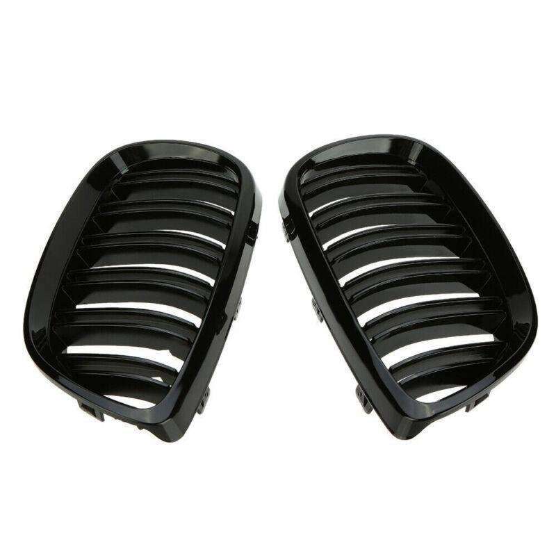 2X/Set Shiny Black Dual Slat Line Grille for BMW E92 E93 2 Door 06-10 Mesh Grill