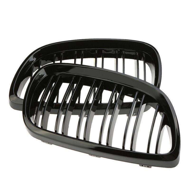 2X/Set Shiny Black Dual Slat Line Grille for BMW E92 E93 2 Door 06-10 Mesh Grill