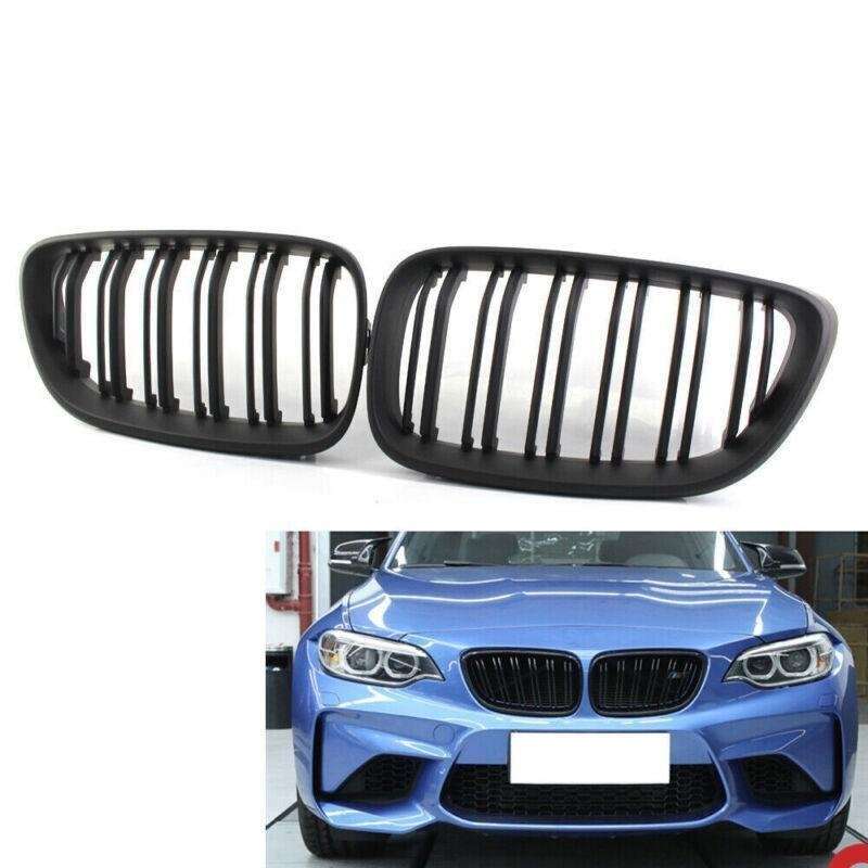 M Style Matte Black Front Grille Kit Dual Line for BMW F23 2014+ Coupe 220i 228i