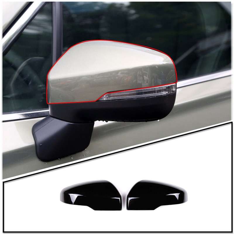 Side Rearview Mirror Cover For Subaru Forester/Outback/Legacy 19-22 Gloss Black