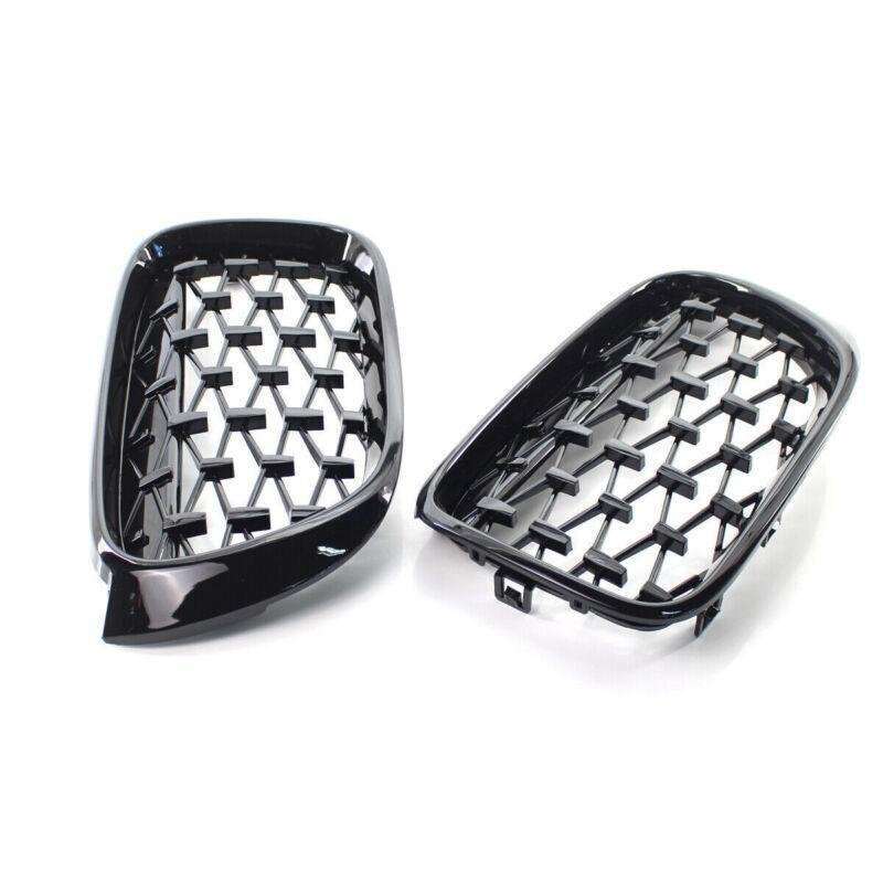For BMW X3 X4 F25 F26 2014-2017 Diamond Gloss Black Front Kidney Grill Grille