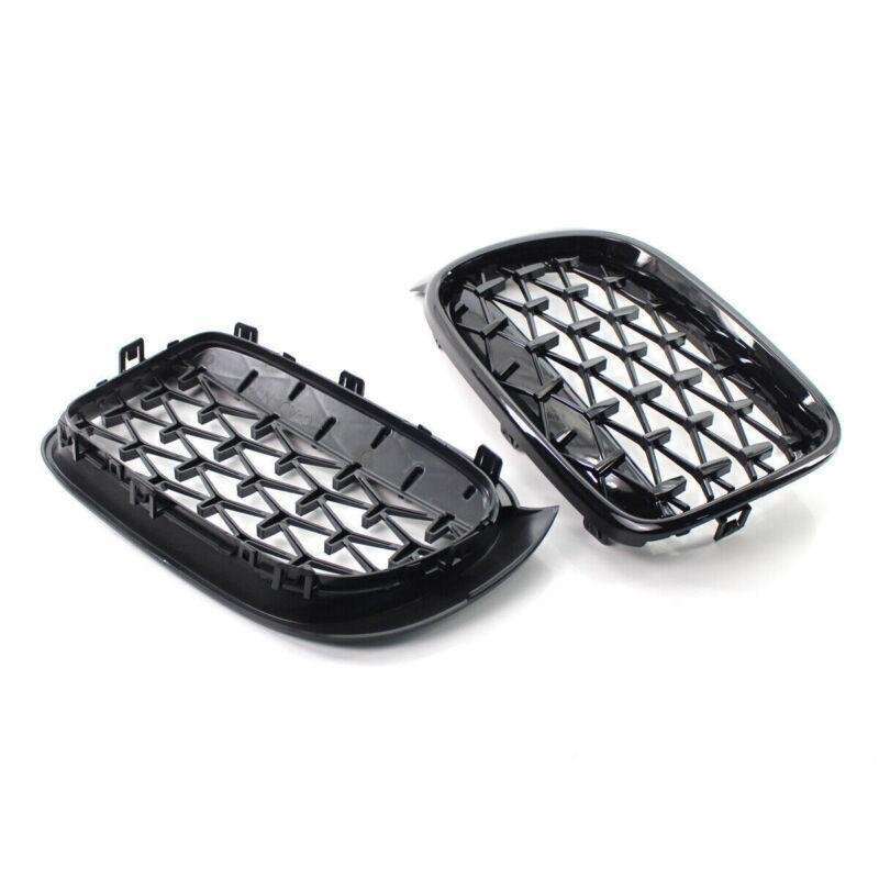 For BMW X3 X4 F25 F26 2014-2017 Diamond Gloss Black Front Kidney Grill Grille