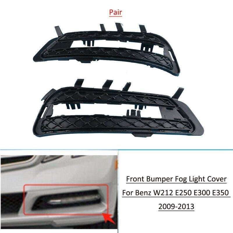 Front Bumper Light Cover Grilles For Benz W212 E250 E300 E350 2009-2013 Pair