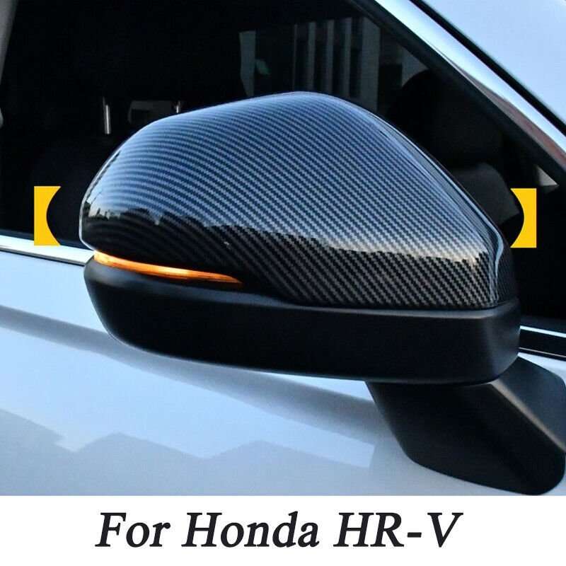 Car Fiber Door Side Rear View Mirrors Protector Cover For Honda HR-V 2023-2024