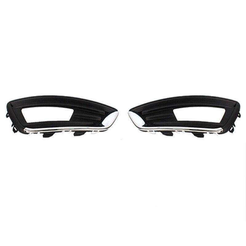 Pair Front Bumper Cover Fog Light Lamp Bezel Trim For Ford Focus 2015-2018