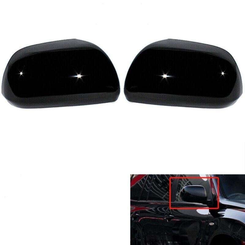 Pair Rear View Wing Mirror Cover Cap For Toyota Highlander 2008-2013 Black