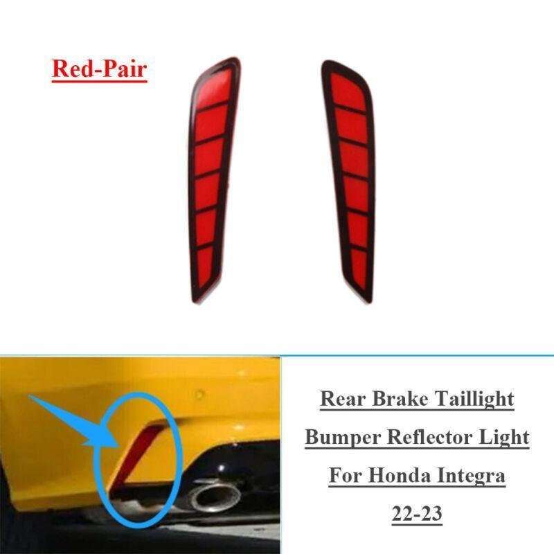 Red LED Rear Brake Taillight Bumper Reflector Light For Honda Integra 22-23 Pair