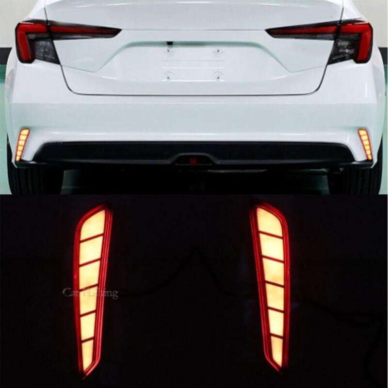 Red LED Rear Brake Taillight Bumper Reflector Light For Honda Integra 22-23 Pair