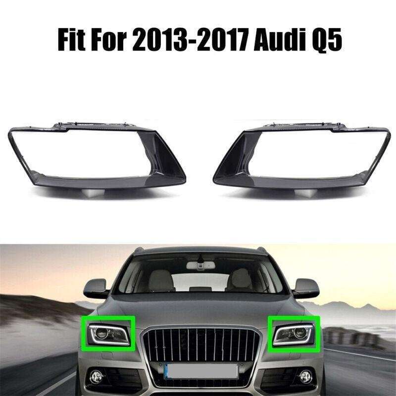 2Pcs Left+Right Side Headlight Headlamp Clear Lens Cover For 2013-2017 Audi Q5