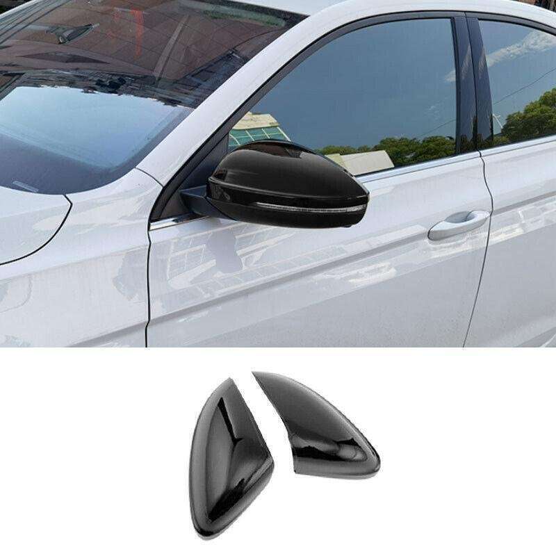 Black Exterior Rear View Mirror Cover Trim For Volkswagen Jetta MK7 2019-2021
