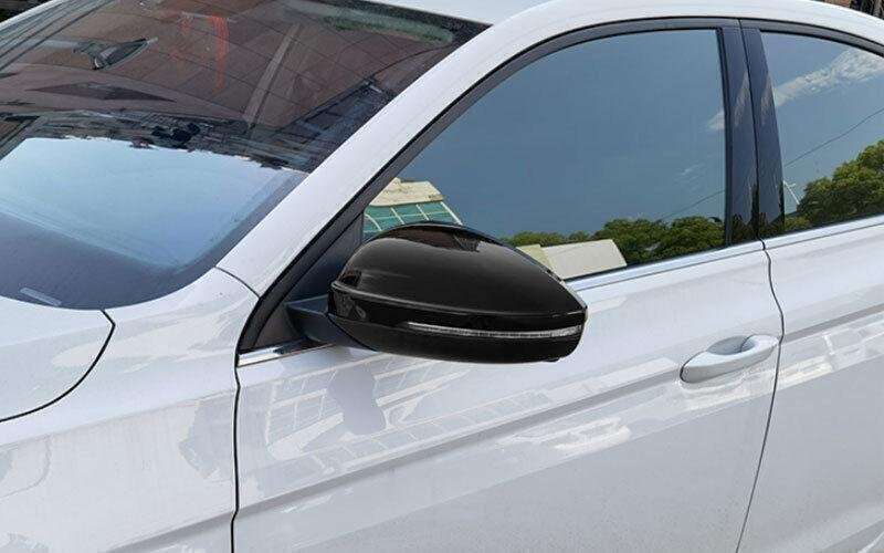 Black Exterior Rear View Mirror Cover Trim For Volkswagen Jetta MK7 2019-2021