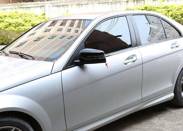 For Benz S-Class 2010-2012 Bright Black Rear View Side Door Mirror Cover 2PCS