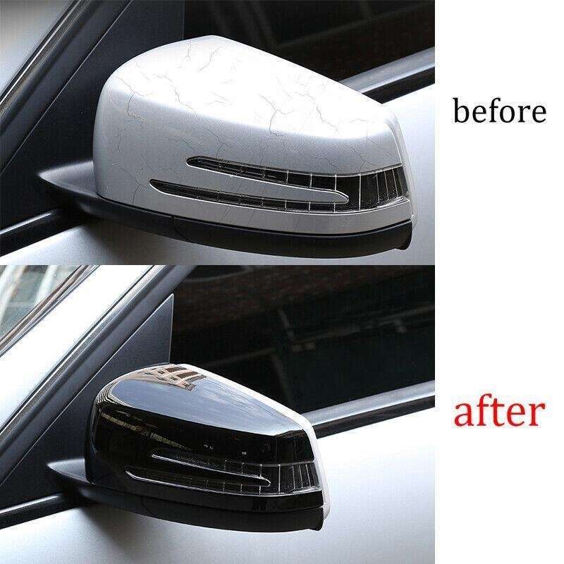 For Benz S-Class 2010-2012 Bright Black Rear View Side Door Mirror Cover 2PCS