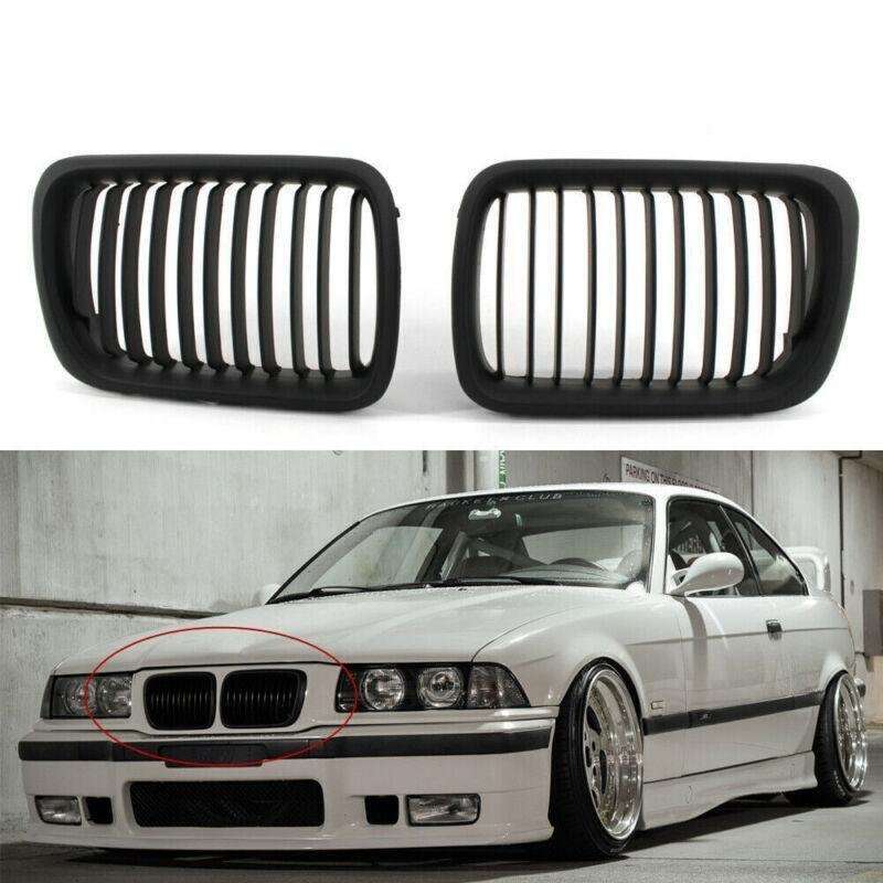 2X/Set Matte Black Front Kidney Grille fits for BMW E36 M3 97 - 99 98 Mesh Grill
