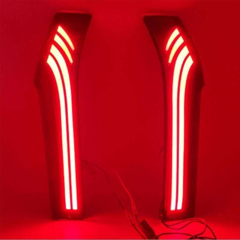 Red Rear Windshield Side Pillar Tail Brake Light Lamp For Honda Fit 14-20 Pair C