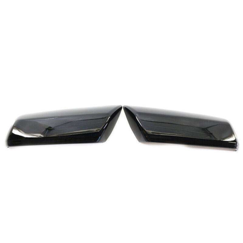 2pcs Top Half Mirror Covers For Chevy Silverado GMC Sierra 2014-2018 Gloss Black