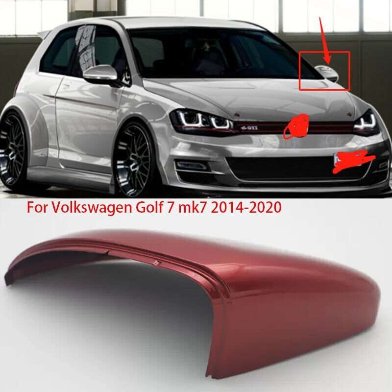 Red left For Volkswagen Golf 7 mk7 14-2020 Rear view Side Door Mirror Cover