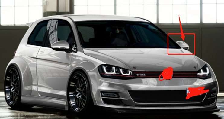 Red left For Volkswagen Golf 7 mk7 14-2020 Rear view Side Door Mirror Cover