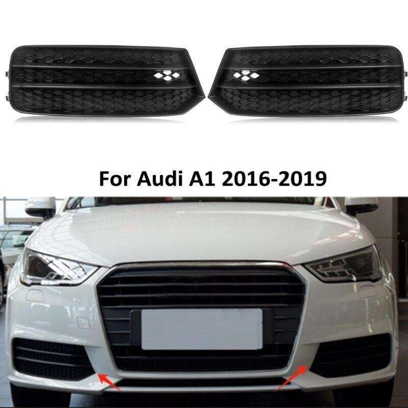 Front Bumper Fog Light Lamp Grille Cover For Audi A1 2016-2019 Black Pair