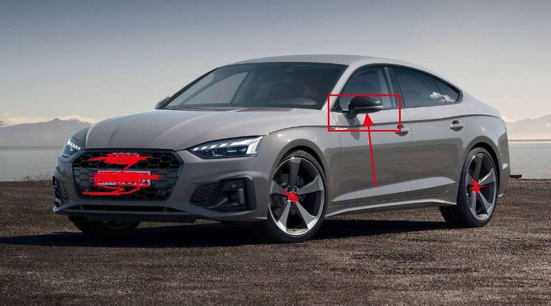 Left Black For Audi A5 2017-22 Side Door rearview Mirror Assembly 6 wires Part