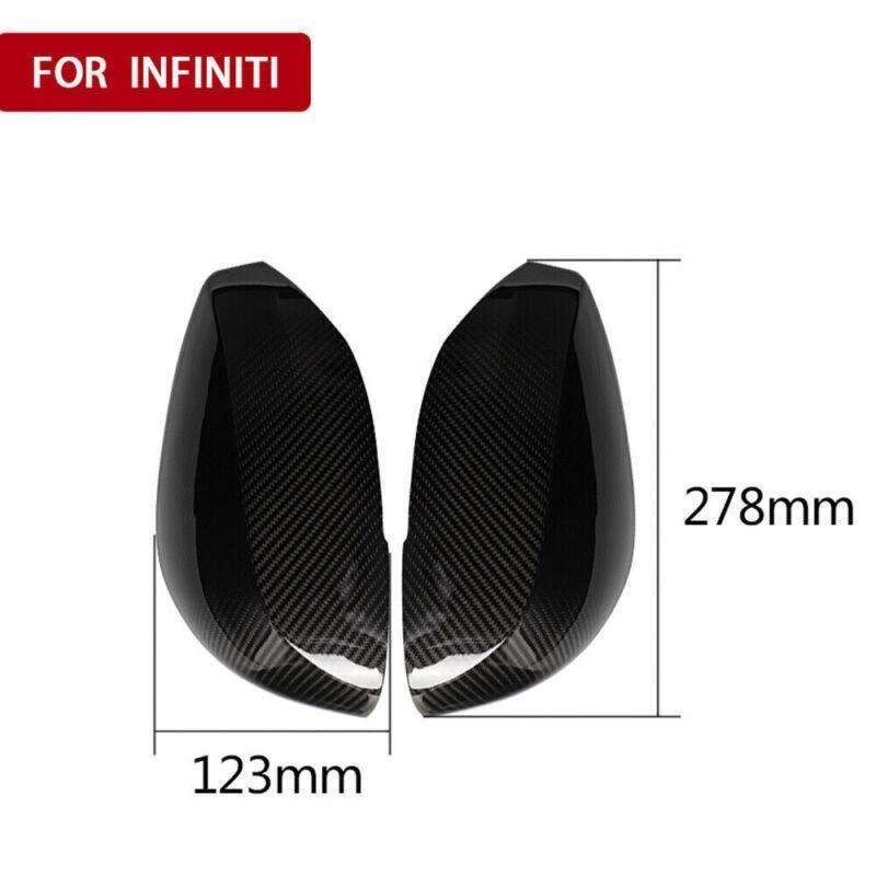FOR 17-19 INFINITI Q60 COUPE DIRECT REAL CARBON FIBER SIDE MIRROR COVER PAIR