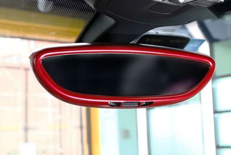 Interior Interior Console Rearview Mirror Trim For Porsche Cayenne 2011-2017 Red