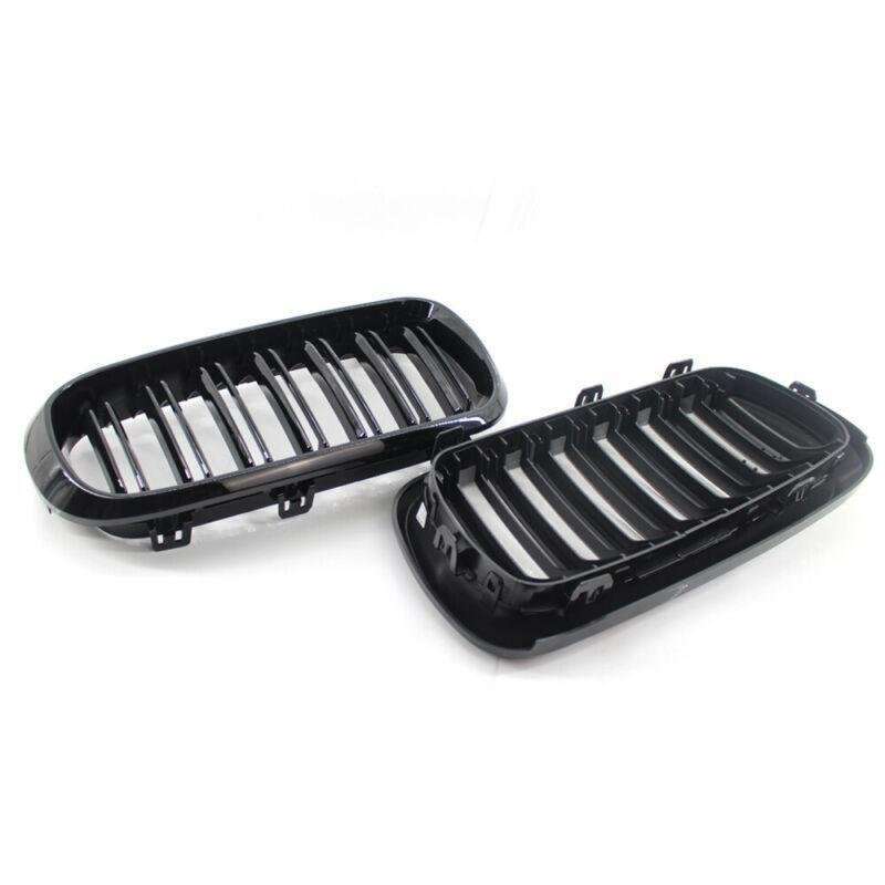One Pair of Fit For BMW X5 F15 Gloss Black Twin Slat M Look Front GRILLE 15-17