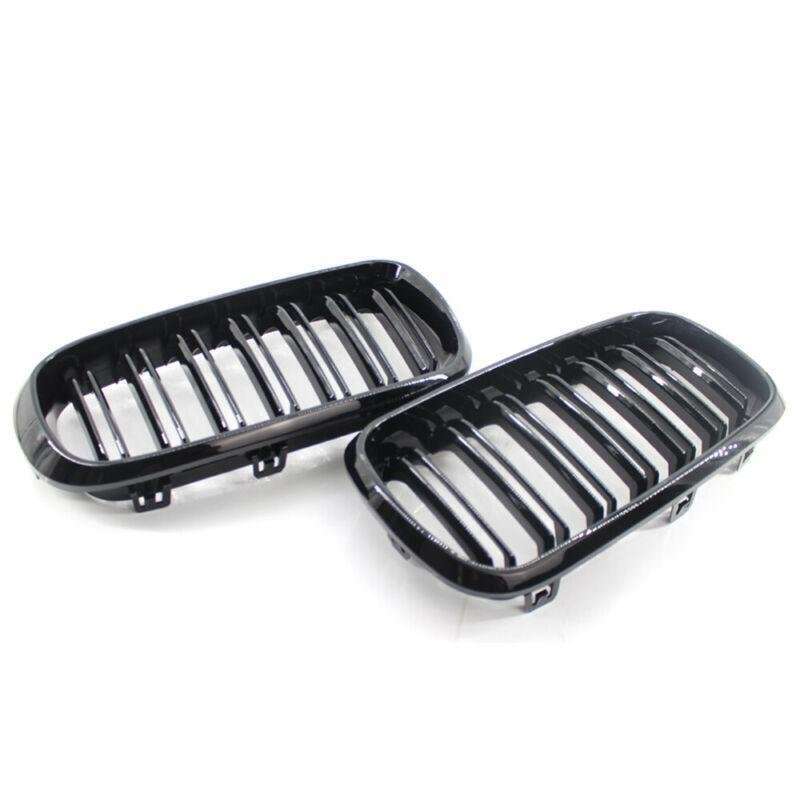 One Pair of Fit For BMW X5 F15 Gloss Black Twin Slat M Look Front GRILLE 15-17