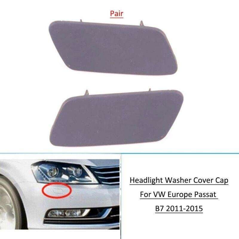 Front Bumper Headlight Washer Cover Cap For VW Europe Passat B7 2011-2015 Pair