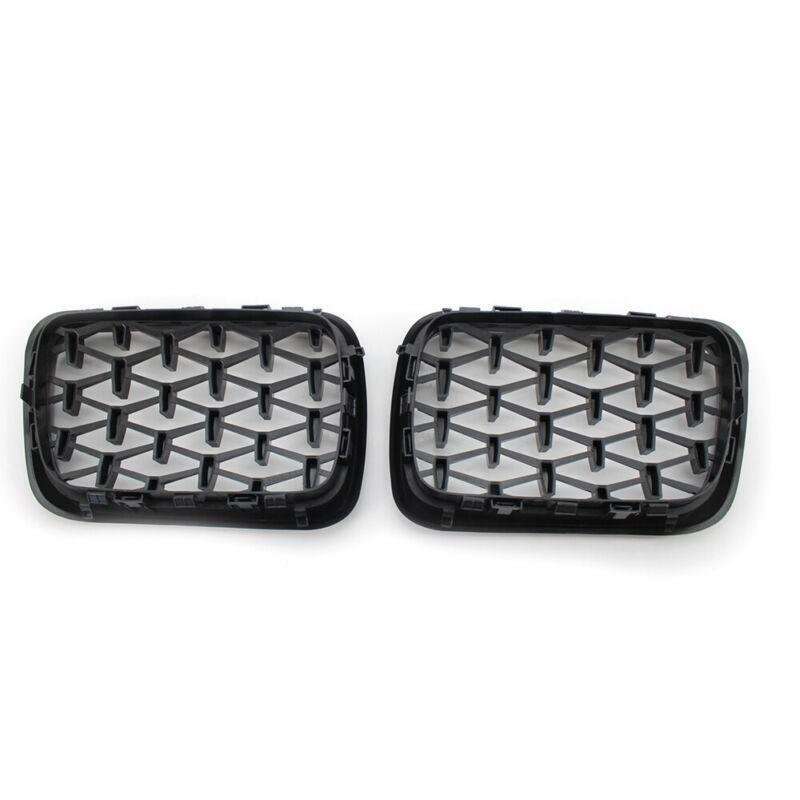 1 Pair Front Gloss Black Grille Diamond Meteor Style Fit BMW E36 3 Series 97-99