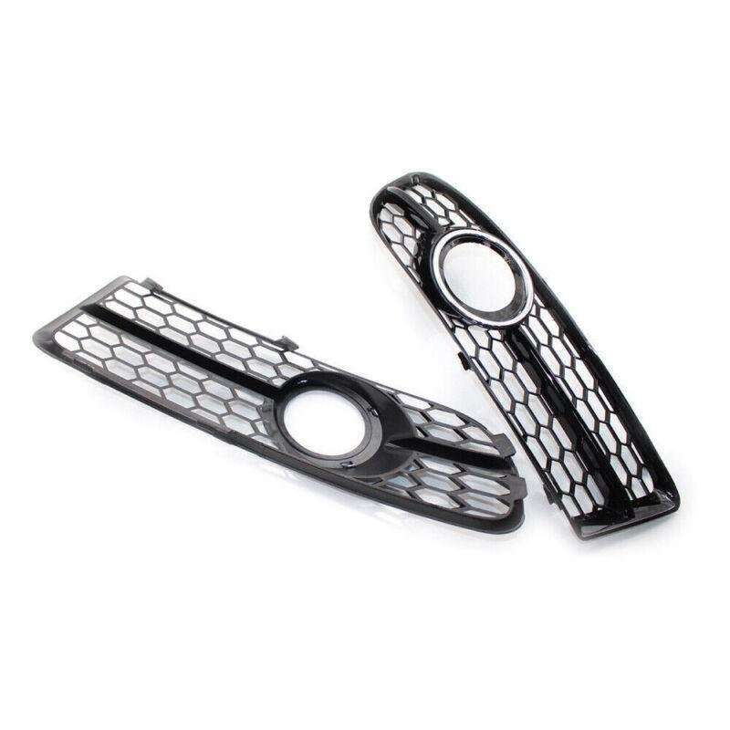 Pair of Chrome Trim Honeycomb Fog Light Grill Fit for Audi A4 B7 S-Line 05-08