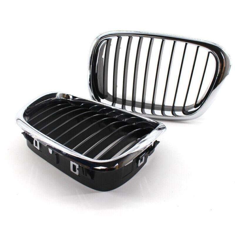 Pair of Half Chrome Front Kidney Grille fit for BMW E39 5 Series 1999-2003