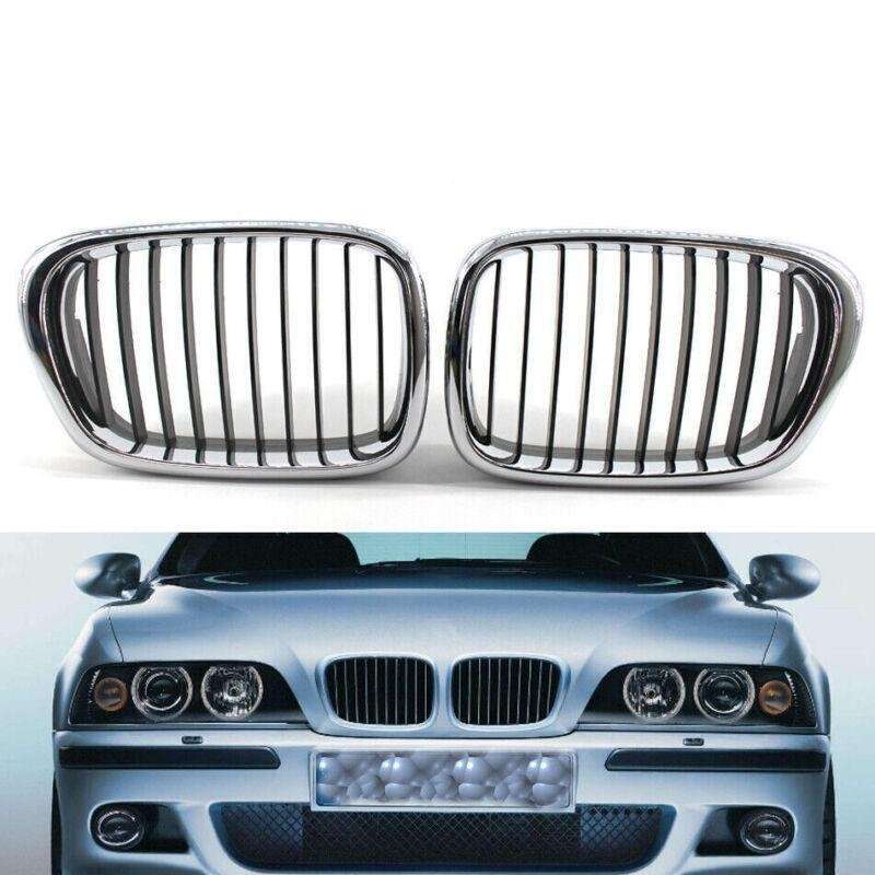 Pair of Half Chrome Front Kidney Grille fit for BMW E39 5 Series 1999-2003