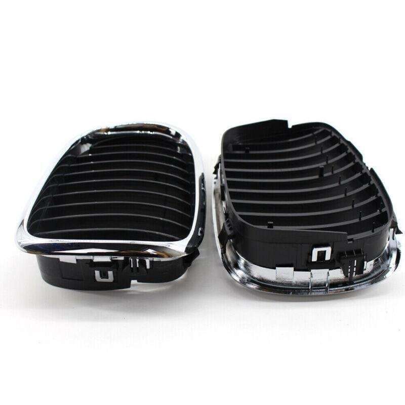 Pair of Half Chrome Front Kidney Grille fit for BMW E39 5 Series 1999-2003