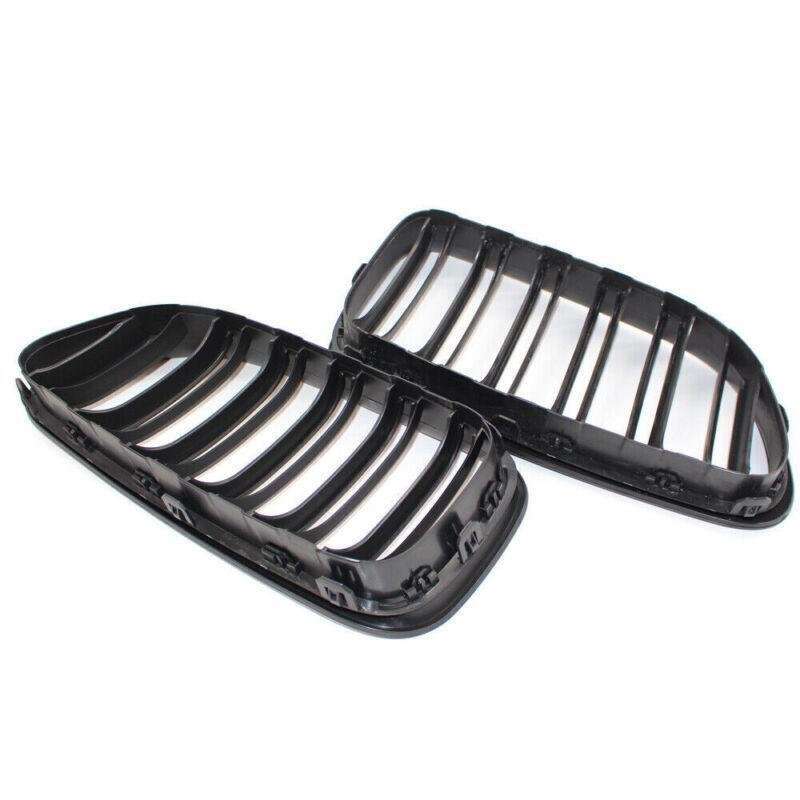 Pair For BMW F06 F12 F13 2012 - 2017 Matte Black Grille M6 STYLE Dual Slat Grill
