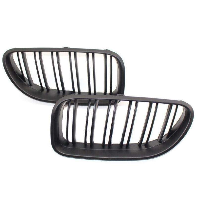 Pair For BMW F06 F12 F13 2012 - 2017 Matte Black Grille M6 STYLE Dual Slat Grill
