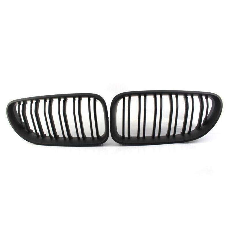 Pair For BMW F06 F12 F13 2012 - 2017 Matte Black Grille M6 STYLE Dual Slat Grill