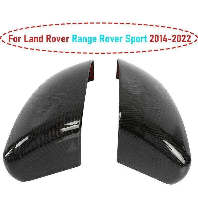 Fit For Range Rover Sport 2014-2022 Carbon Fiber Rear View Mirror Cover Trim 2pc