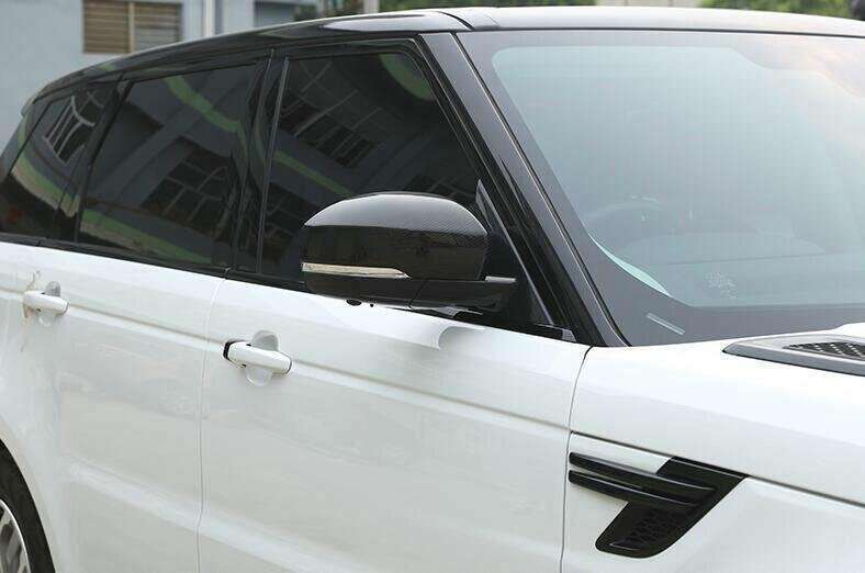 Fit For Range Rover Sport 2014-2022 Carbon Fiber Rear View Mirror Cover Trim 2pc