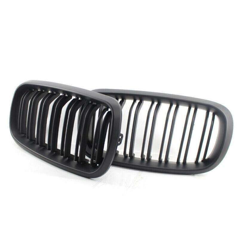 One Pair of Fit For BMW X5 F15 Matte Black Dual Slat M Look Front GRILLE 15-17